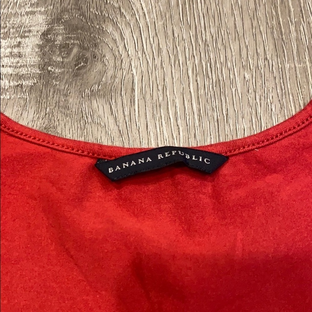 Banana Republic Red Gathered Strap Tank Top - Picture 4 of 5